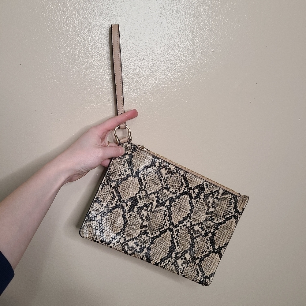 A New Day Snakeskin Textured Wristlet Clutch
